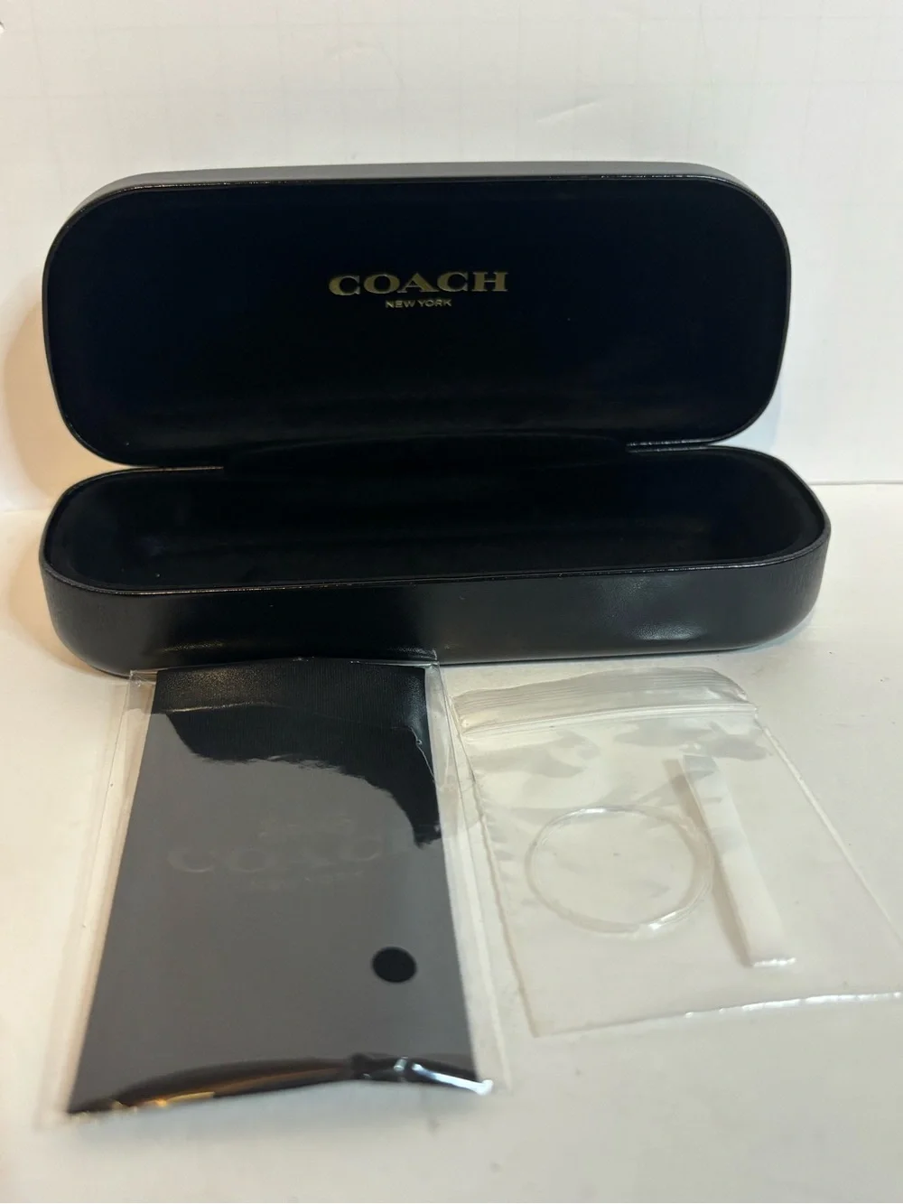 NWOT Coach Black Embossed Logo Sunglasses Case